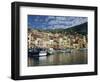 Boats in the Harbour and Painted Houses, Villefranche, on the Cote D'Azur, Provence, France-Rainford Roy-Framed Photographic Print