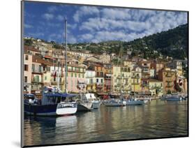 Boats in the Harbour and Painted Houses, Villefranche, on the Cote D'Azur, Provence, France-Rainford Roy-Mounted Photographic Print