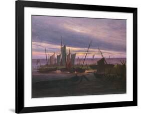 Boats in the Harbour at Evening, C. 1828-Caspar David Friedrich-Framed Giclee Print