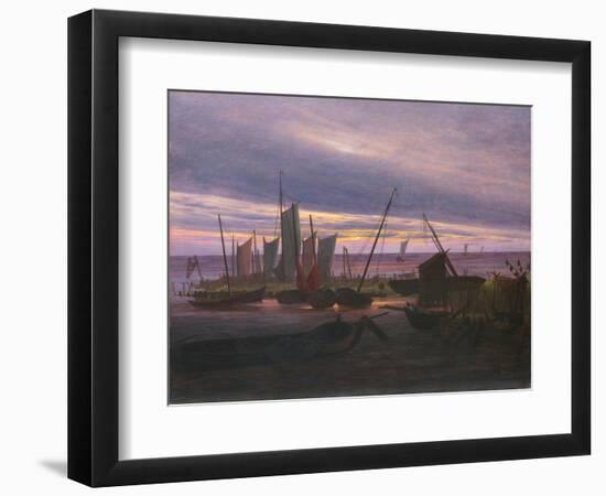 Boats in the Harbour at Evening, C. 1828-Caspar David Friedrich-Framed Giclee Print