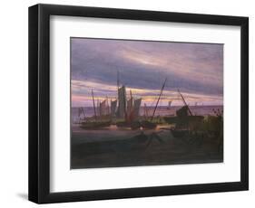 Boats in the Harbour at Evening, C. 1828-Caspar David Friedrich-Framed Giclee Print