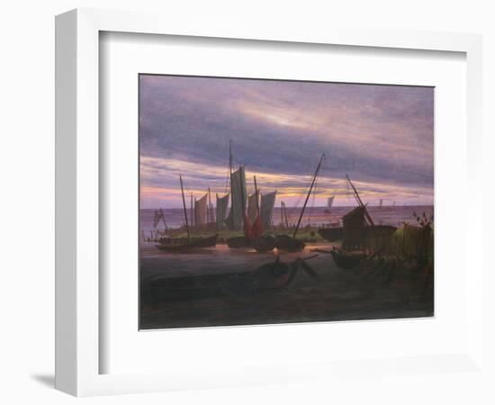 Boats in the Harbour at Evening, C. 1828-Caspar David Friedrich-Framed Giclee Print