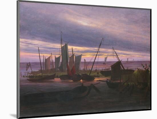 Boats in the Harbour at Evening, C. 1828-Caspar David Friedrich-Mounted Giclee Print