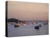 Boats in the Harbour at Sunset, Ile Grande, Cote De Granit Rose, Cotes d'Armor, Brittany, France-David Hughes-Stretched Canvas