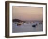 Boats in the Harbour at Sunset, Ile Grande, Cote De Granit Rose, Cotes d'Armor, Brittany, France-David Hughes-Framed Photographic Print