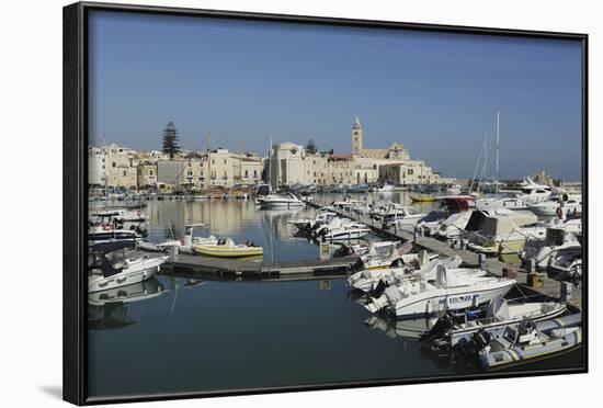 Boats in the Harbour by the Cathedral of St. Nicholas the Pilgrim (San Nicola Pellegrino) in Trani-Stuart Forster-Framed Photographic Print