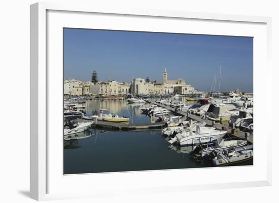 Boats in the Harbour by the Cathedral of St. Nicholas the Pilgrim (San Nicola Pellegrino) in Trani-Stuart Forster-Framed Photographic Print