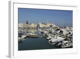 Boats in the Harbour by the Cathedral of St. Nicholas the Pilgrim (San Nicola Pellegrino) in Trani-Stuart Forster-Framed Photographic Print