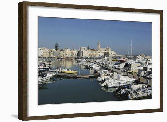 Boats in the Harbour by the Cathedral of St. Nicholas the Pilgrim (San Nicola Pellegrino) in Trani-Stuart Forster-Framed Photographic Print