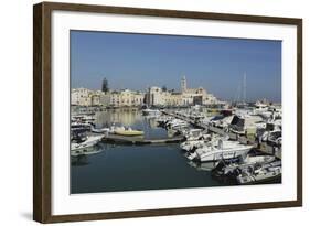 Boats in the Harbour by the Cathedral of St. Nicholas the Pilgrim (San Nicola Pellegrino) in Trani-Stuart Forster-Framed Photographic Print