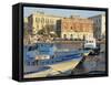 Boats in the Harbour, Ortygia, Syracuse, on the Island of Sicily, Italy, Europe-Terry Sheila-Framed Stretched Canvas