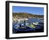 Boats in the Harbour with the Esterel Corniche Mountains in the Background, Agay, Var, Provence, Fr-Peter Richardson-Framed Photographic Print