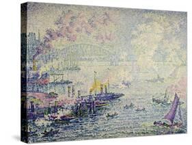 Boats in the Harbour-Paul Signac-Stretched Canvas