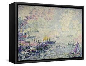 Boats in the Harbour-Paul Signac-Framed Stretched Canvas