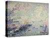 Boats in the Harbour-Paul Signac-Stretched Canvas