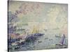 Boats in the Harbour-Paul Signac-Stretched Canvas