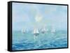 Boats in the Haze-Silvia Vassileva-Framed Stretched Canvas