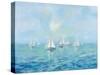 Boats in the Haze-Silvia Vassileva-Stretched Canvas