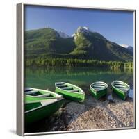 Boats in the Hintersee, Berchtesgadener Land District, Bavaria, Germany-Rainer Mirau-Framed Photographic Print