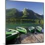 Boats in the Hintersee, Berchtesgadener Land District, Bavaria, Germany-Rainer Mirau-Mounted Photographic Print