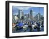 Boats in the Marina at False Creek, and the City Skyline of Vancouver, British Columbia, Canada-Rob Cousins-Framed Photographic Print