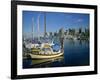 Boats in the Marina at Stanley Park with Skyline of Vancouver Behind, British Columbia, Canada-Renner Geoff-Framed Photographic Print