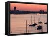 Boats in the Sea, Logan International Airport, Boston Harbor, Boston, Massachusetts, USA-null-Framed Stretched Canvas