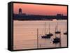 Boats in the Sea, Logan International Airport, Boston Harbor, Boston, Massachusetts, USA-null-Framed Stretched Canvas