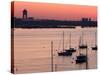 Boats in the Sea, Logan International Airport, Boston Harbor, Boston, Massachusetts, USA-null-Stretched Canvas