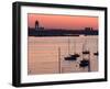 Boats in the Sea, Logan International Airport, Boston Harbor, Boston, Massachusetts, USA-null-Framed Photographic Print