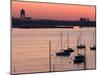 Boats in the Sea, Logan International Airport, Boston Harbor, Boston, Massachusetts, USA-null-Mounted Photographic Print