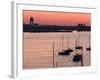 Boats in the Sea, Logan International Airport, Boston Harbor, Boston, Massachusetts, USA-null-Framed Photographic Print