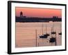 Boats in the Sea, Logan International Airport, Boston Harbor, Boston, Massachusetts, USA-null-Framed Photographic Print