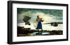 Boats Inside the Bar-Winslow Homer-Framed Giclee Print