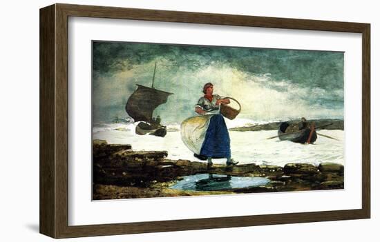 Boats Inside the Bar-Winslow Homer-Framed Giclee Print