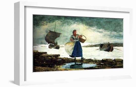 Boats Inside the Bar-Winslow Homer-Framed Giclee Print