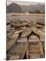 Boats, Limestone Mountain Scenery, Tam Coc, Ninh Binh, South of Hanoi, North Vietnam-Christian Kober-Mounted Photographic Print