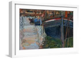 Boats Mirrored in the Water, 1908-Egon Schiele-Framed Giclee Print