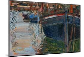 Boats Mirrored in the Water, 1908-Egon Schiele-Mounted Giclee Print