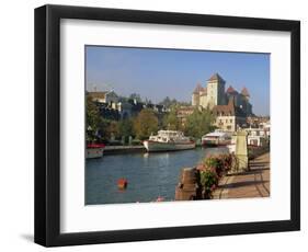 Boats Moored Along the River in the Town of Annecy, Haute Savoie, Rhone Alpes, France, Europe-Miller John-Framed Photographic Print