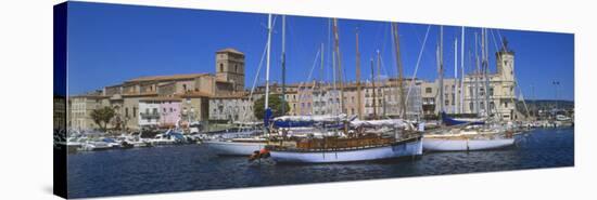 Boats Moored at a Harbor, La Ciotat, Bouches-Du-Rhone, Provence-Alpes-Cote D'Azur, France-null-Stretched Canvas