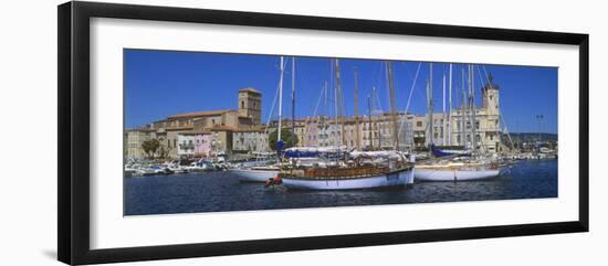 Boats Moored at a Harbor, La Ciotat, Bouches-Du-Rhone, Provence-Alpes-Cote D'Azur, France-null-Framed Photographic Print