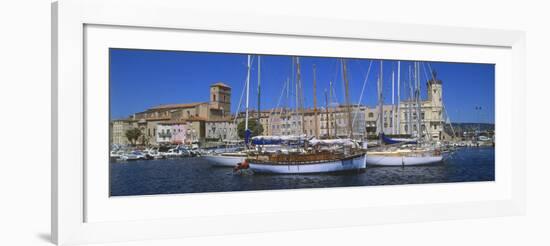 Boats Moored at a Harbor, La Ciotat, Bouches-Du-Rhone, Provence-Alpes-Cote D'Azur, France-null-Framed Photographic Print