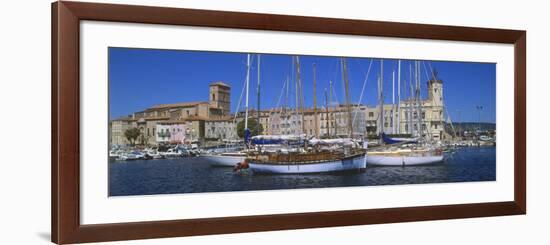 Boats Moored at a Harbor, La Ciotat, Bouches-Du-Rhone, Provence-Alpes-Cote D'Azur, France-null-Framed Photographic Print