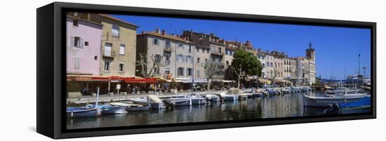 Boats Moored at a Harbor, La Ciotat, Bouches-Du-Rhone, Provence-Alpes-Cote D'Azur, France-null-Framed Stretched Canvas