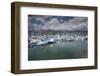 Boats moored at a harbor, Santa Barbara Harbor, California, USA-Panoramic Images-Framed Photographic Print