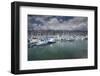 Boats moored at a harbor, Santa Barbara Harbor, California, USA-Panoramic Images-Framed Photographic Print