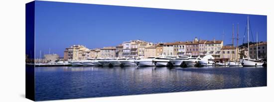 Boats Moored at a Harbor, St. Tropez, Provence, France-null-Stretched Canvas