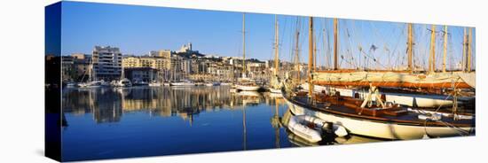 Boats Moored at a Harbor, Vieux Port, Marseille, Provence-Alpes-Cote D'Azur, France-null-Stretched Canvas