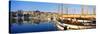 Boats Moored at a Harbor, Vieux Port, Marseille, Provence-Alpes-Cote D'Azur, France-null-Stretched Canvas